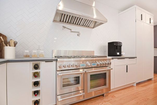 Interior, Kitchen, Stainless Steel Appliances, Wood Texture Flooring