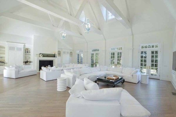 Fireplace, Interior, Living room, Pendant Lights, Wood Texture Flooring