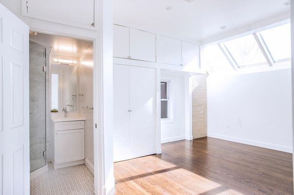 Bathroom, Interior, Recessed Lighting, Wood Texture Flooring