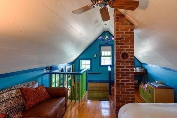 Interior, Stone Walls, Wood Texture Flooring