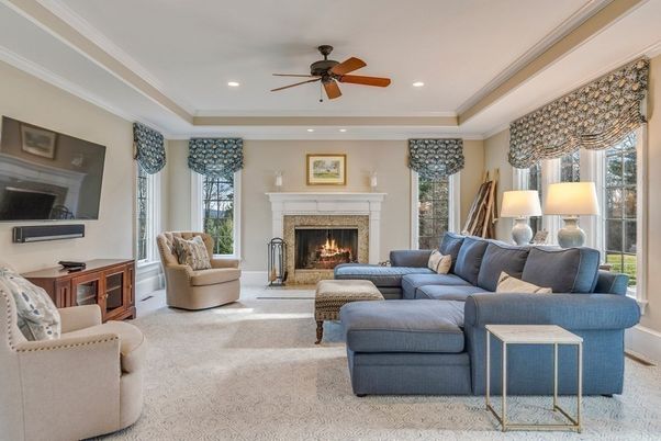 Fireplace, Interior, Living room, Recessed Lighting
