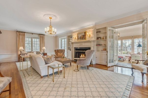 Chandelier, Fireplace, Interior, Living room, Wood Texture Flooring