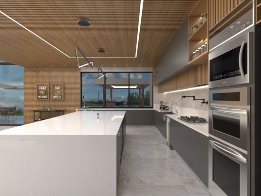 Interior, Kitchen, Pendant Lights, Stainless Steel Appliances