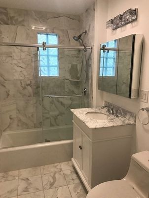 Bathroom, Glass Shower, Interior, Marble, Marble Walls