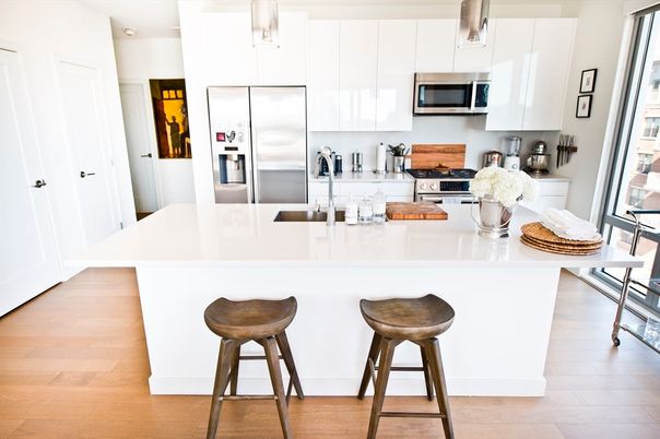 Interior, Kitchen, Stainless Steel Appliances, Wood Texture Flooring