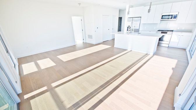 Interior, Kitchen, Pendant Lights, Wood Texture Flooring