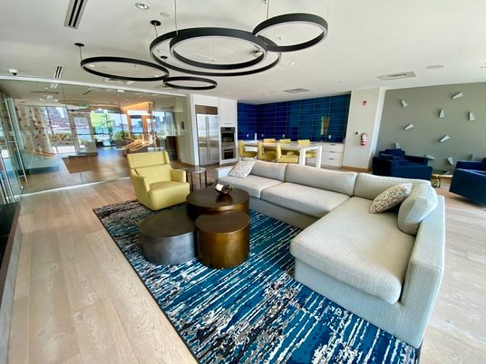 Interior, Living room, Pendant Lights, Recessed Lighting, Wood Texture Flooring