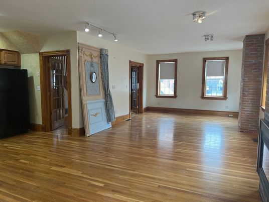 Empty room, Interior, Stone Walls, Wood Texture Flooring