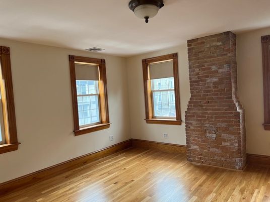 Empty room, Interior, Stone Walls, Wood Texture Flooring
