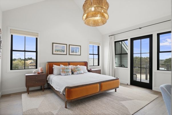 Bedroom, Chandelier, Interior, Wood Texture Flooring