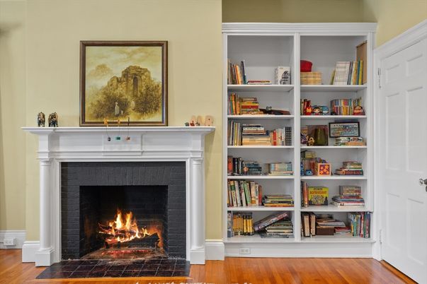 Fireplace, Interior, Wood Texture Flooring