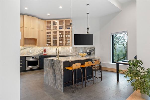 Interior, Kitchen, Pendant Lights, Recessed Lighting, Stainless Steel Appliances