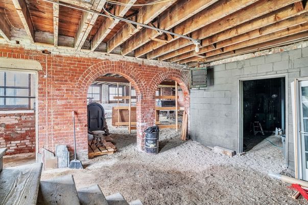 Interior, Stone Walls, Wooden Beams