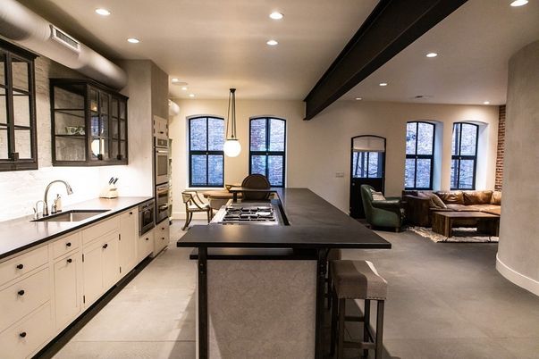 Dining room, Interior, Kitchen, Living room, Pendant Lights, Recessed Lighting, Stainless Steel Appliances