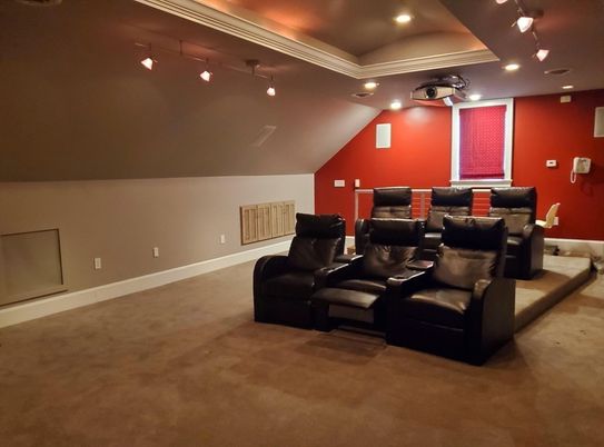 Home Theatre Room, Interior, Projection Screen, Recessed Lighting, Theatre Room
