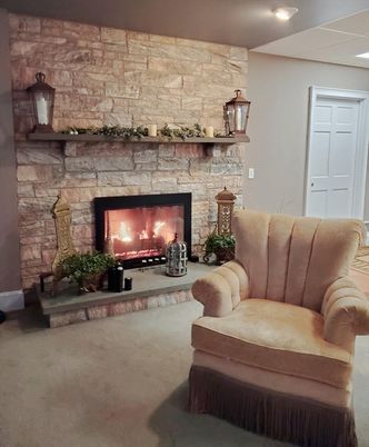Fireplace, Interior, Stone Walls