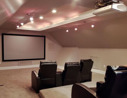 Home Theatre Room, Interior, Projection Screen, Recessed Lighting, Theatre Room