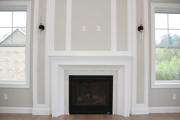 Fireplace, Interior, Wood Texture Flooring
