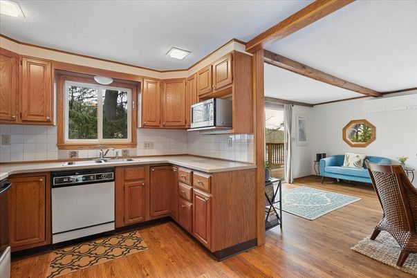 Interior, Kitchen, Wooden Beams, Wood Texture Flooring