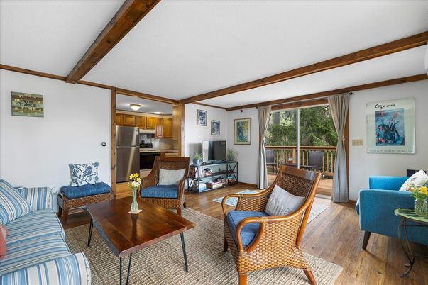 Interior, Kitchen, Living room, Stainless Steel Appliances, Wooden Beams, Wood Texture Flooring