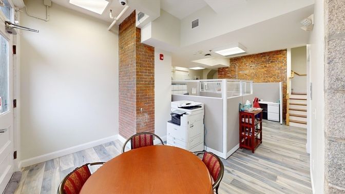 Dining room, Interior, Stone Walls, Wood Texture Flooring