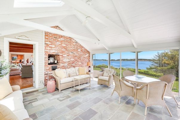 Fireplace, Interior, Living room, Stone Walls, Water