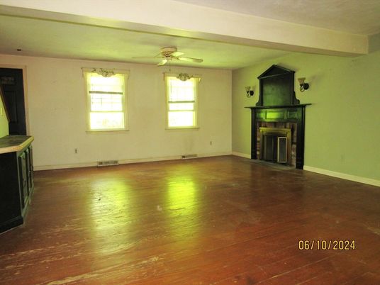 Empty room, Fireplace, Interior, Wood Texture Flooring