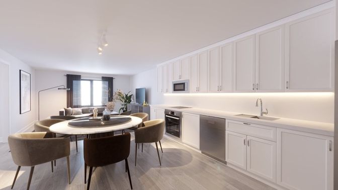 Dining room, Interior, Kitchen, Wood Texture Flooring