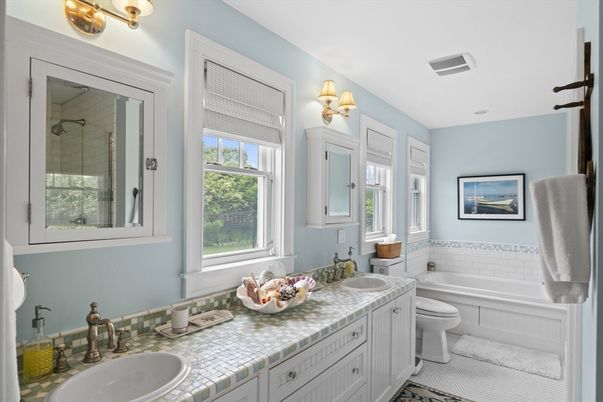 Bathroom, Dual Sink Vanities, Interior, Tile Countertops