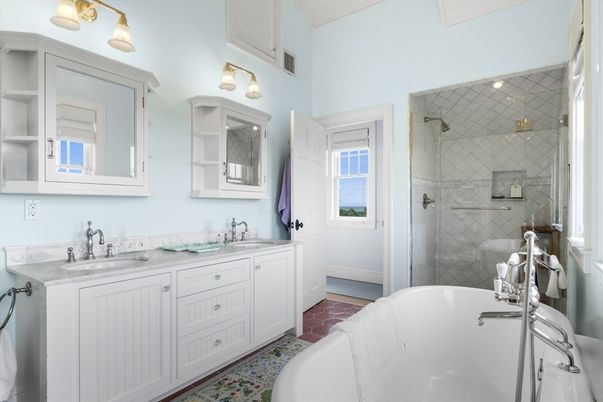 Bathroom, Dual Sink Vanities, Free Standing Baths, Glass Shower, Interior