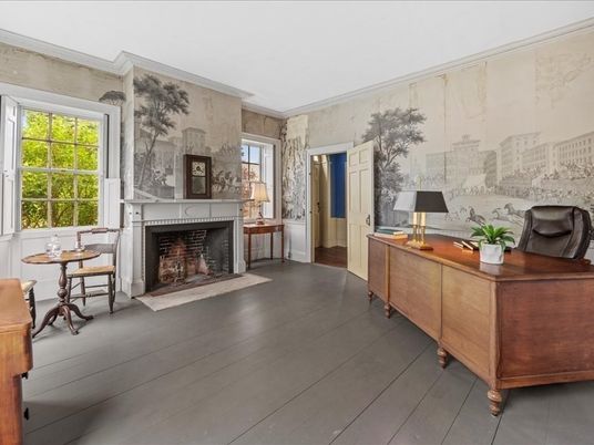 Fireplace, Interior, Wood Texture Flooring
