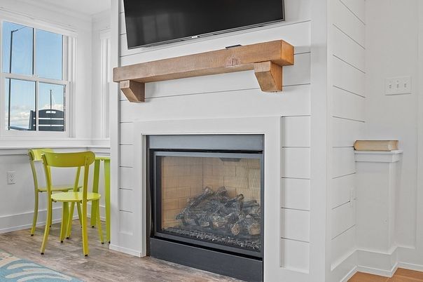 Fireplace, Interior, Wood Texture Flooring