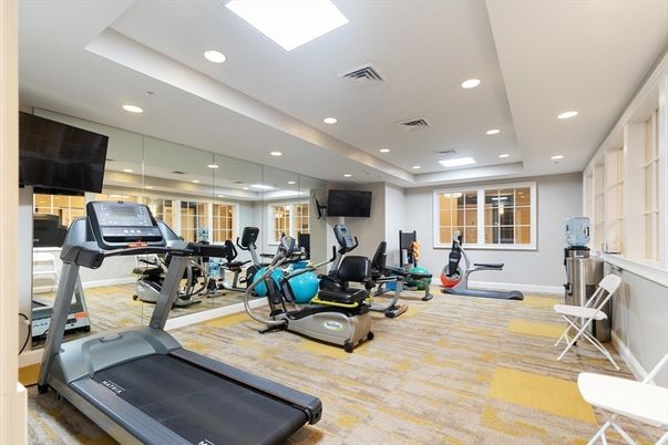 Fitness Equipment, Gym, Interior, Recessed Lighting