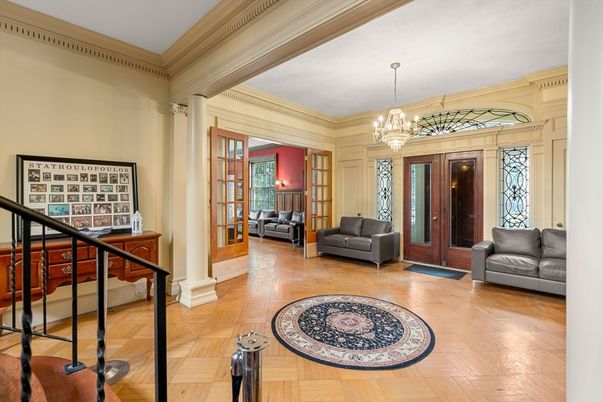 Chandelier, Interior, Living room, Wood Texture Flooring