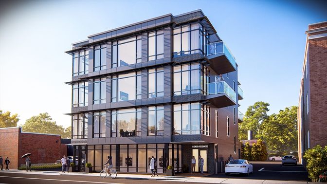 Exterior, Facade, Modern