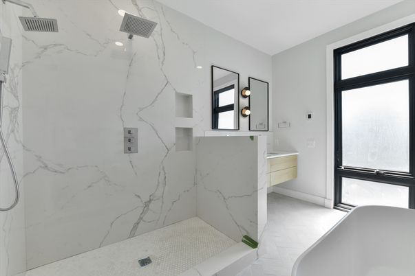 Bathroom, Free Standing Baths, Interior, Marble, Marble Walls