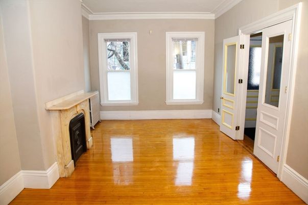 Empty room, Fireplace, Interior, Wood Texture Flooring