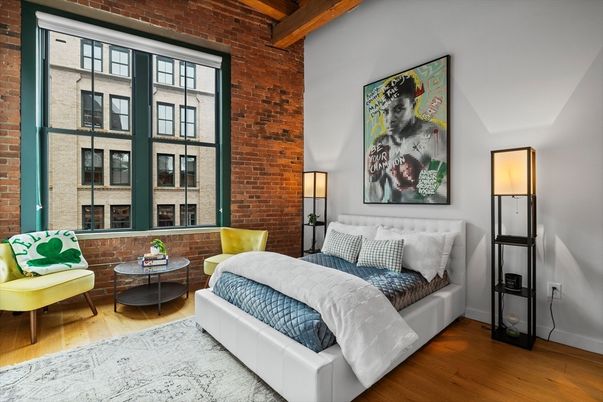 Bedroom, Interior, Living room, Stone Walls, Wooden Beams, Wood Texture Flooring