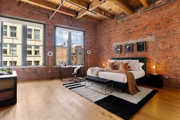 Bedroom, Interior, Stone Walls, Wooden Beams, Wooden Ceilings, Wood Texture Flooring