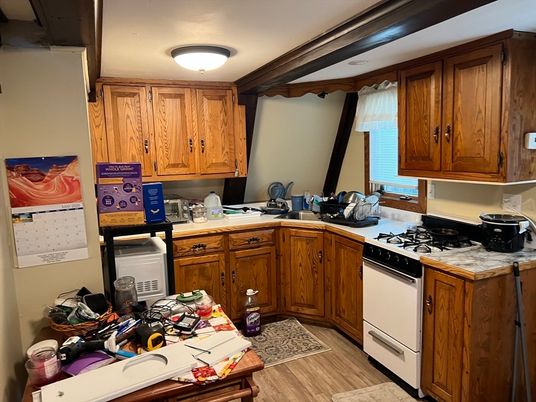 Interior, Kitchen, Wood Texture Flooring