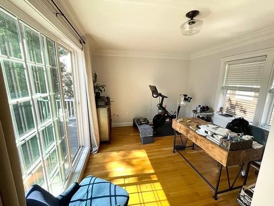 Fitness Equipment, Home Office, Interior, Wood Texture Flooring