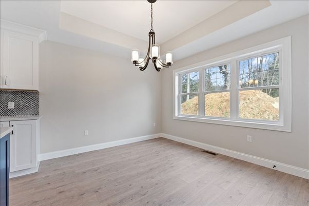 Chandelier, Empty room, Interior, Wood Texture Flooring