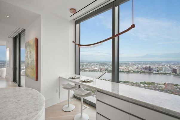 Home Office, Interior, Recessed Lighting, Water, Wood Texture Flooring