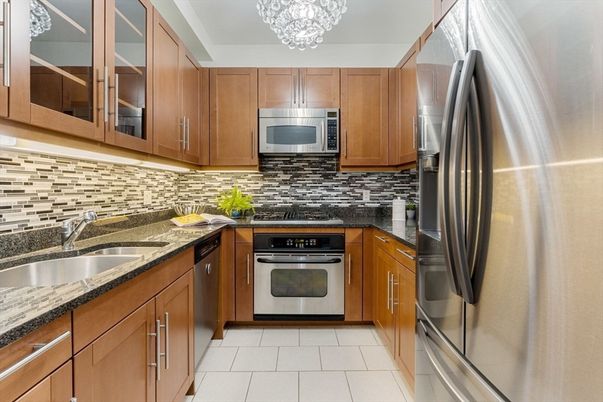 Chandelier, Interior, Kitchen, Stainless Steel Appliances