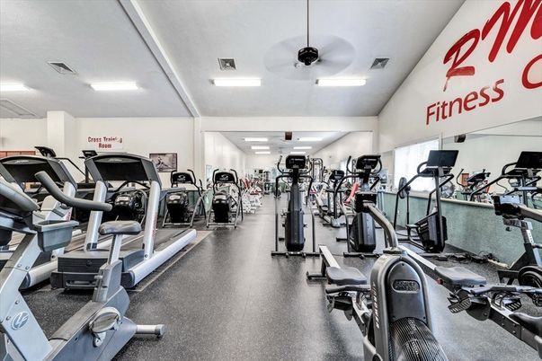 Fitness Equipment, Gym, Interior, Recessed Lighting