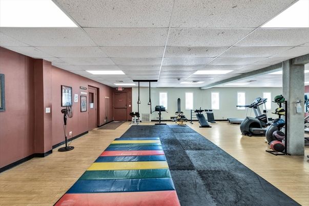 Fitness Equipment, Interior, Recessed Lighting, Wood Texture Flooring