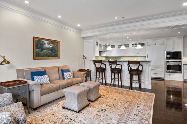 Interior, Kitchen, Living room, Pendant Lights, Recessed Lighting, Stainless Steel Appliances, Wood Texture Flooring