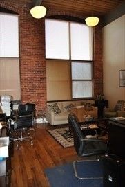 Home Office, Interior, Pendant Lights, Stone Walls, Wooden Ceilings, Wood Texture Flooring