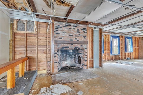 Fireplace, Interior, Stone Walls