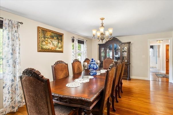 Chandelier, Dining room, Interior, Wood Texture Flooring